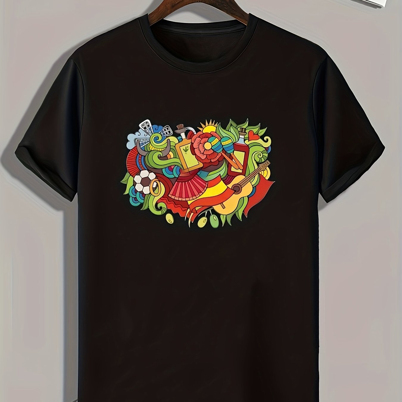 Colorful Print Men's Graphic T shirt for Summer