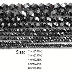 Hematite Crystal Faceted Beads 2 3 4 6 8mm Jewelry Making Findings DIY Bracelet