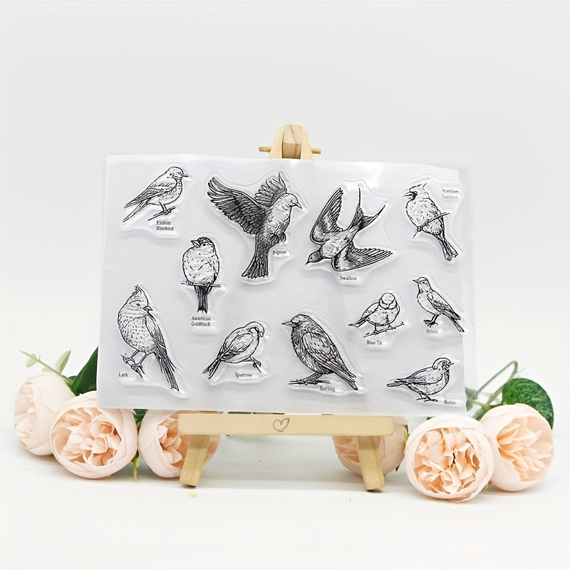 Bird Stamp Painting Tool DIY Scrapbook Decoration Silicone Clear Stamp