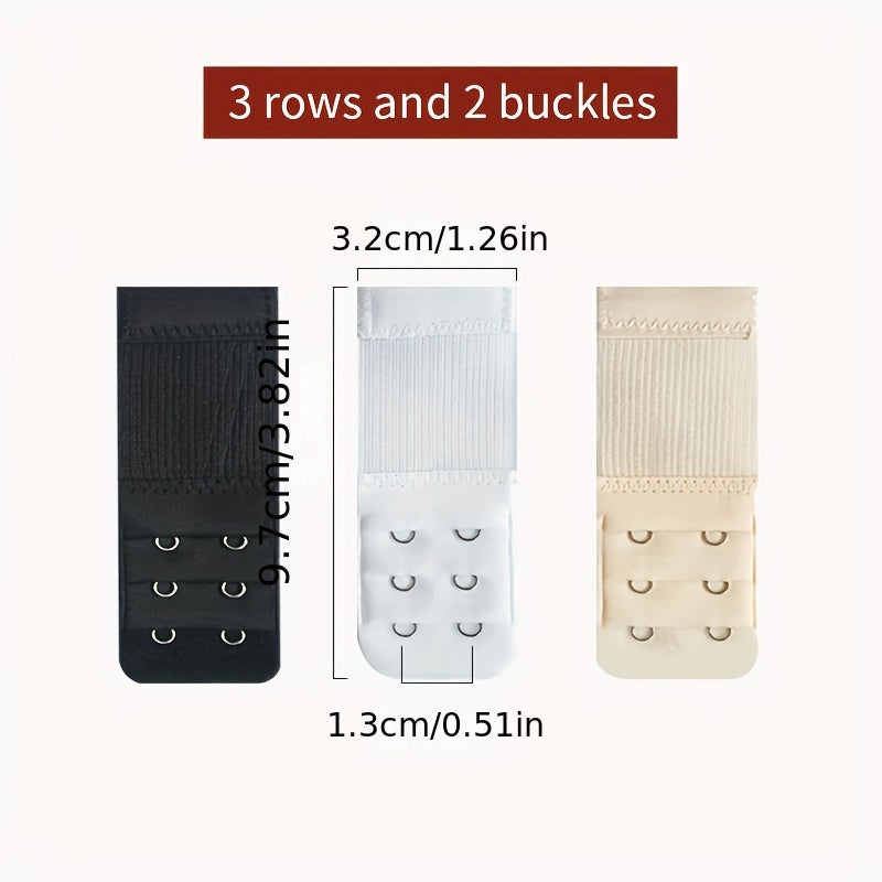 3pcs 2 Hooks Bra Strap Extenders Adjustable Comfortable Bra Band Buckle