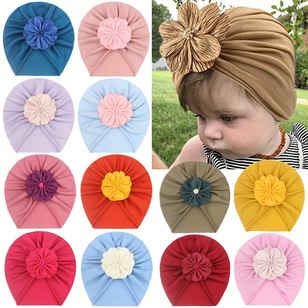 Baby Turban Hats Flower Knot Head Wraps for Newborn Beanie Nursery