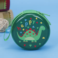 Kid's Dino Print Keychain Storage Bag with Zipper