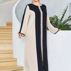 Colorblock Long Sleeve Maxi Dress