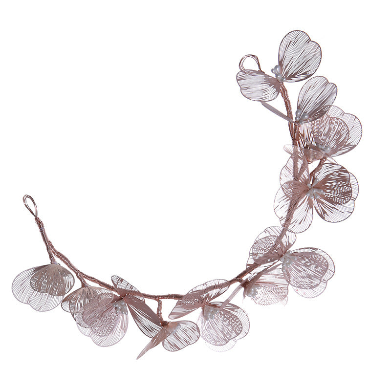 Golden Leaf Pearl Headband Vintage Baroque Hair Piece