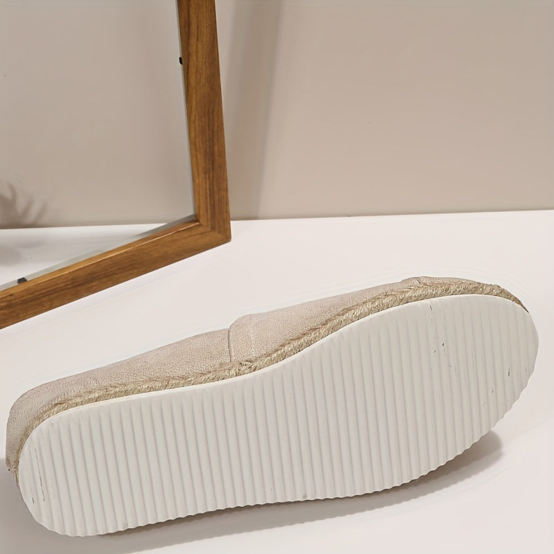 Women's Solid Flat Slip On Round Toe Espadrilles Casual Outdoor Shoes