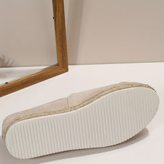 Women's Solid Flat Slip On Round Toe Espadrilles Casual Outdoor Shoes