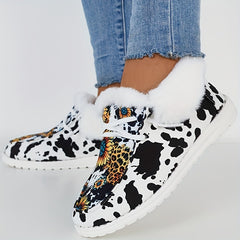 Sunflower & Dairy Cow Pattern Non slip Warm Sneakers