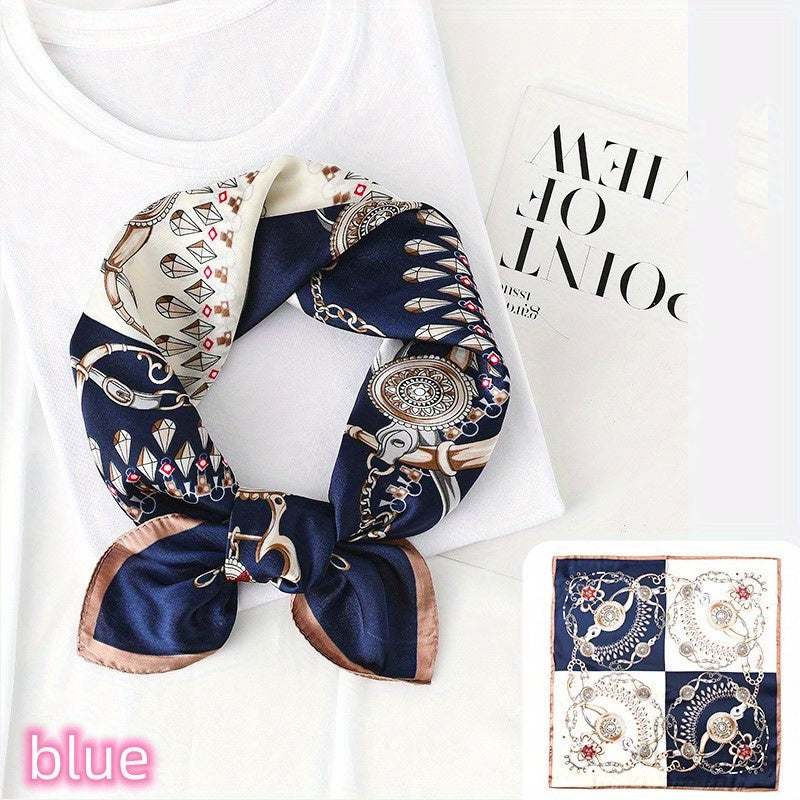 Crown Pattern Bandana Silk Scarf Casual Shawl Scarf Wrap Head Wrap