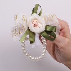 Wedding Wrist Wreath Bracelet Tulle Flower Hand Wreath Bridesmaid Bridal