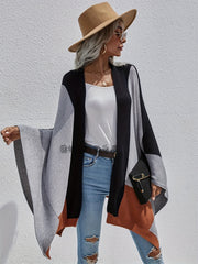 Colorblock Bat Sleeve Cardigan