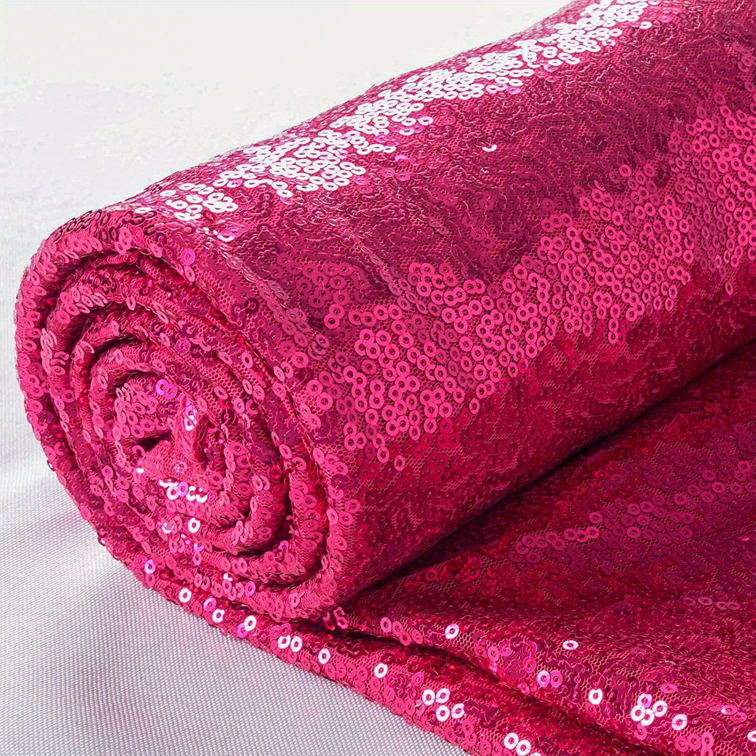 Hot Pink Sequin Fabric 1 Yard Width By 48inches