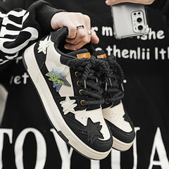 Women's Star Patched Leisure Skate Shoes Anti slip Platform Sports Shoes