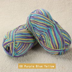 2pcs DIY Weaving Colorful Dyeing Flower Wool Yarn Crochet Hook Wool Ball