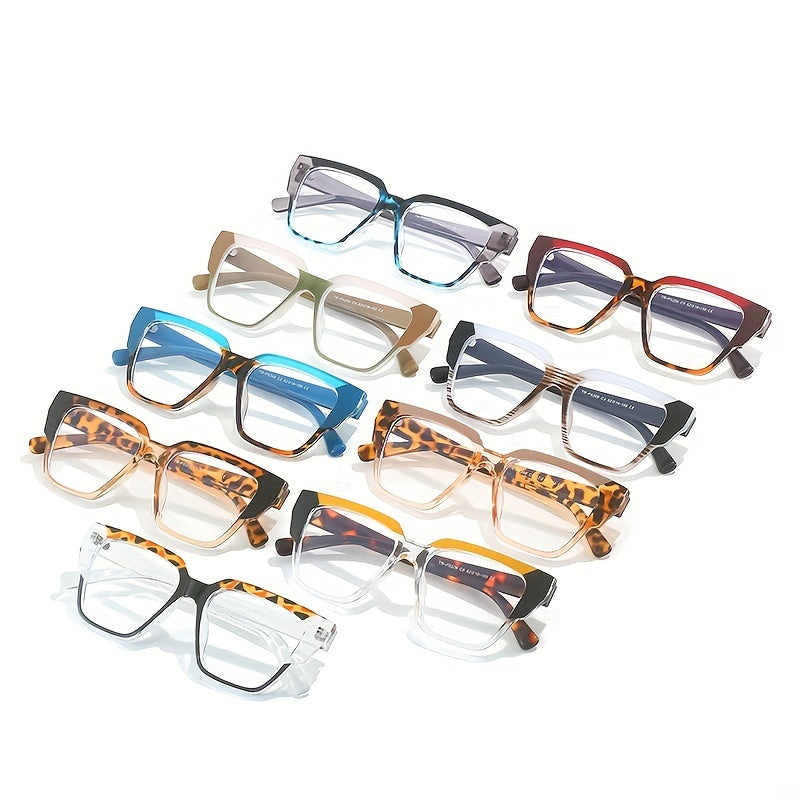 Tortoiseshell Square Clear Lens Computer Glasses for Men Women