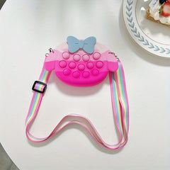 Colorful Rabbit Shape Crossbody Bag With Bow Diagonal Bag