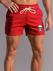 Skull Pattern Activewear Comfy Shorts for Men