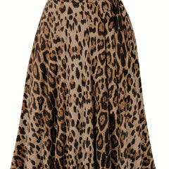 Leopard Print A-line Skirt