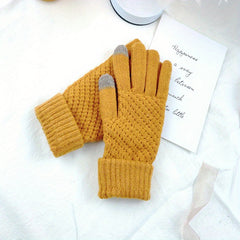 Adult Winter Knitted Gloves Unisex Warm Short Gloves for Women & Men