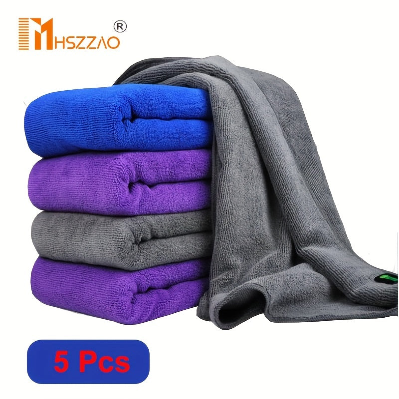 5pcs 30x70cm Soft Microfiber Car Wash Towel - No Scratch