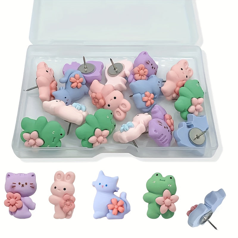 20pcs Cat Push Pins for Bulletin Boards - Cute Cat Thumb Tacks - School Supplies