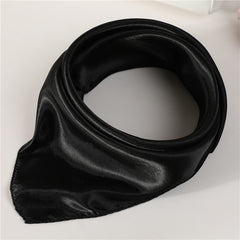 Small Square Satin Scarf Solid Casual Neckerchief Head Wrap Hair Accessories