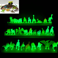 20pcs Glow in the Dark Mini Dinosaur Figures - Random Colors Collectible