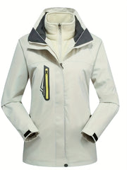 Sporty Ski Jacket Waterproof Windproof Hooded Coat Women's Activewear
