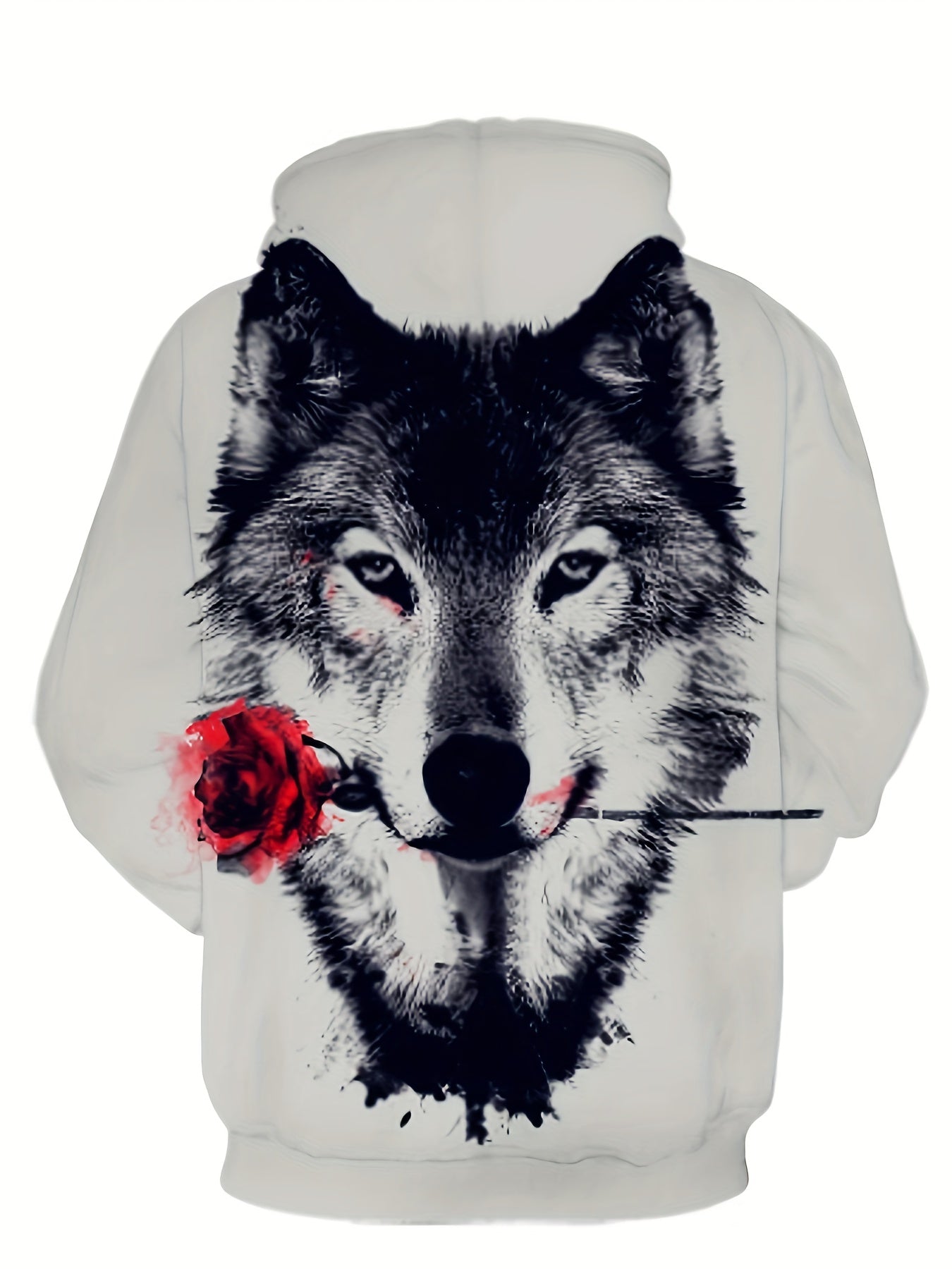 Wolf 3D Print Hoodie Men Graphic Hooded Pullover Autumn Winter