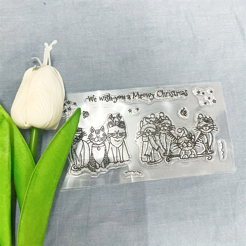 Cat Christmas Silicone Stamp For Scrapbooking DIY Craft Supplies