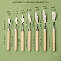 7pcs Painting Scraper Round Head Stick Paint Palette For Painting