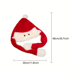 Funny Plush Christmas Hat With Moving Beard