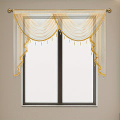 European Style Transparent Sheer Curtain with Rod Pocket