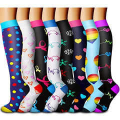 Compression Socks for Women and Men - Colorful Support for Athletics