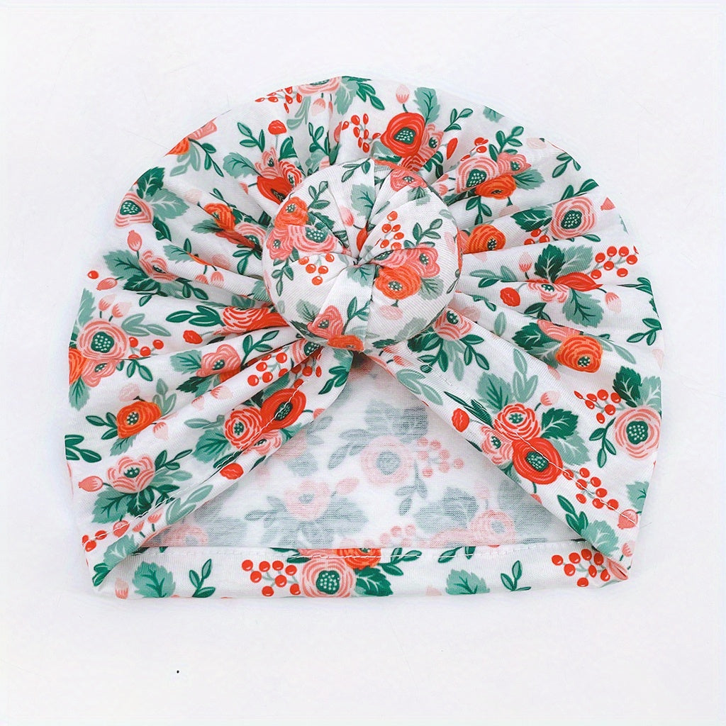 Newborn Floral Turban Hat Cap Beanie For Baby Boys And Girls