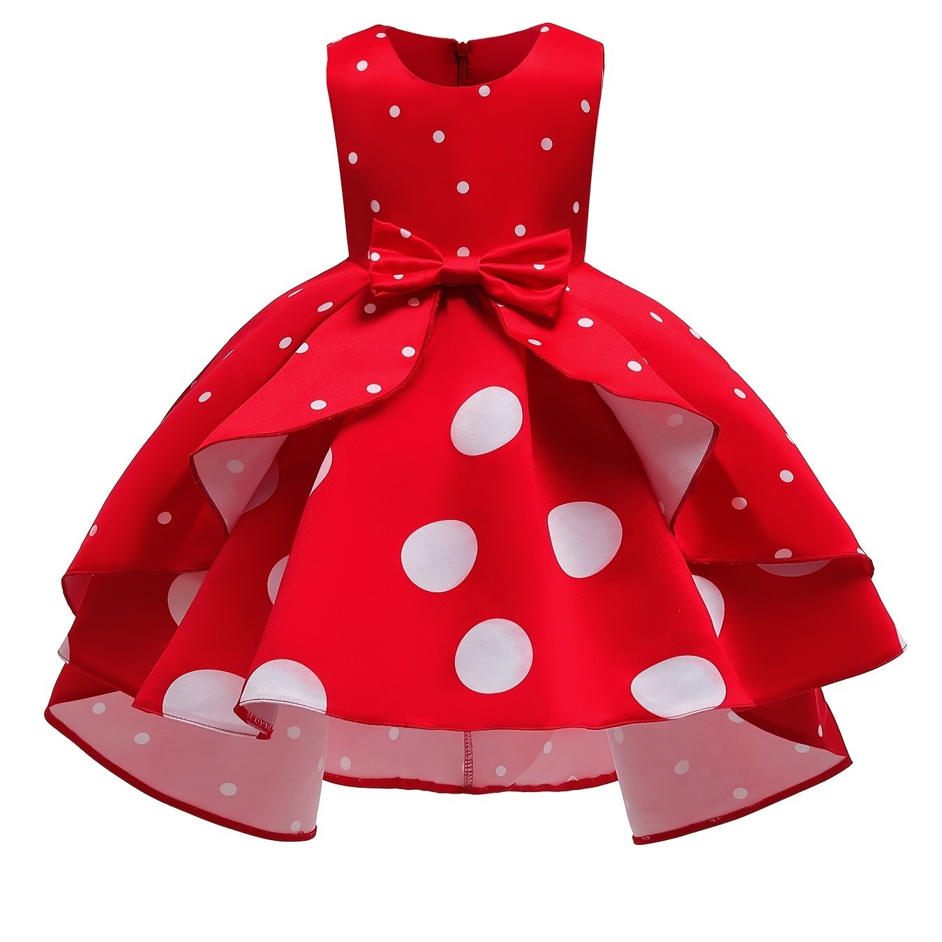 Girls Princess Dress Polka Dot Ruffles Dress for Party