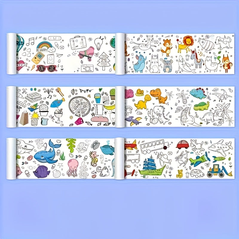 Kids Doodle Paper Roll Art Kit - Creative Drawing Sheets Sketch Pads