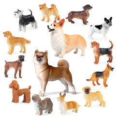 12pcs Mini Puppy Golden Shiba Inu Toy Doll Eco friendly Plastic Ornament
