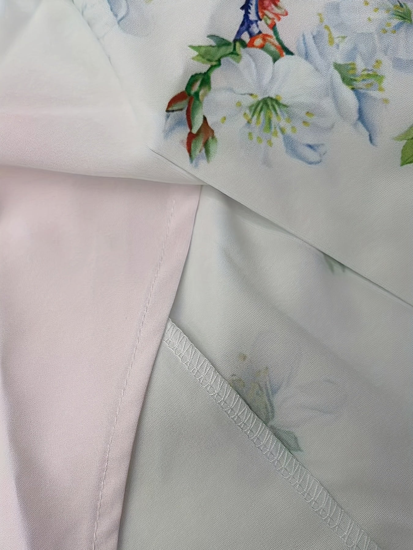 Men's Stylish 3D Print Flower & Bird Casual Long Sleeve Shirt