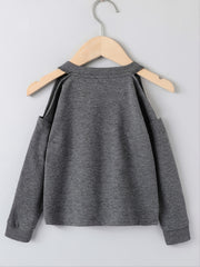 Girls Long Sleeve Off Shoulder Sweatshirt Spring Autumn