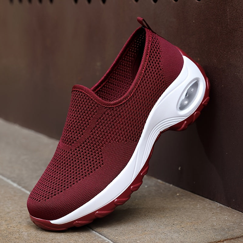 Women's Air Cushion Wedge Sneakers Mesh Platform Walking Shoes