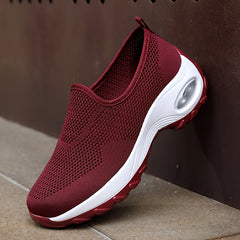 Women's Air Cushion Wedge Sneakers Mesh Platform Walking Shoes