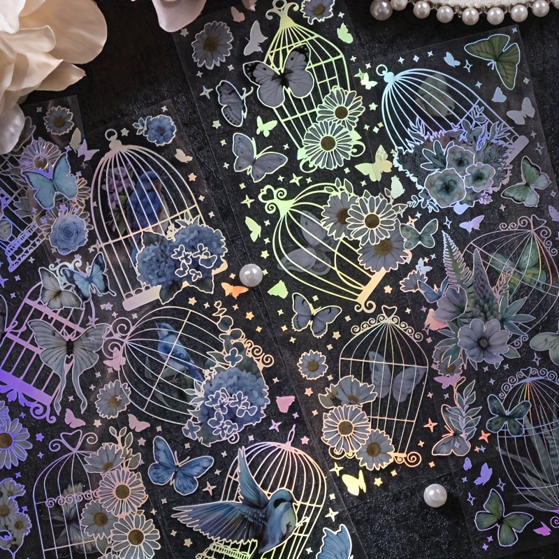 2pcs Butterfly Birdcage Stickers - Creative Wall Decor