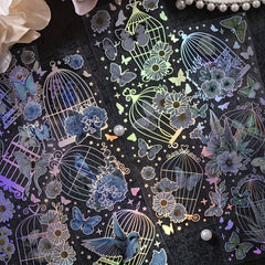 2pcs Butterfly Birdcage Stickers - Creative Wall Decor