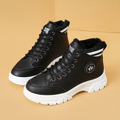 Women's Thick Sole Lace up Ankle Boots Non slip Platform Sneakers