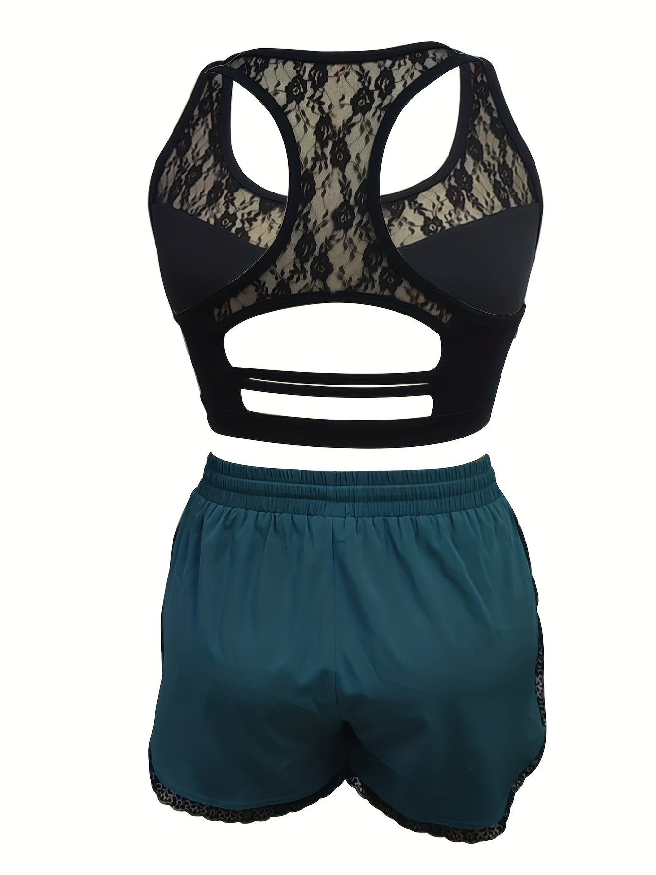 Lace Tank Top & Drawstring Shorts Set