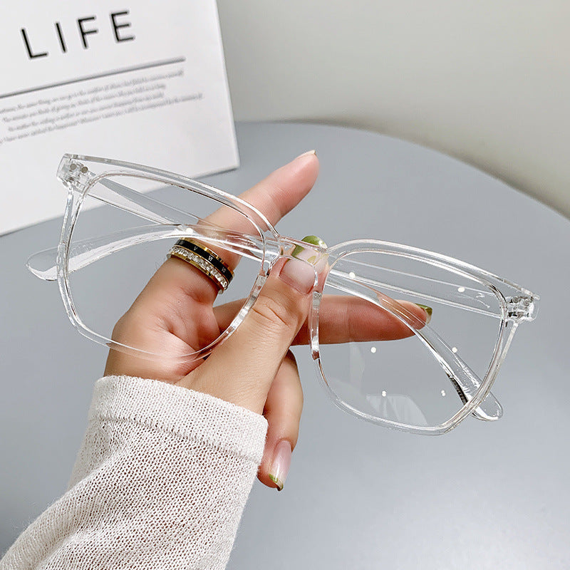 Vintage Oval Transparent Glasses Light Blocking Spectacles
