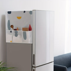 Geometric Flower Printed Fridge Dust Cover