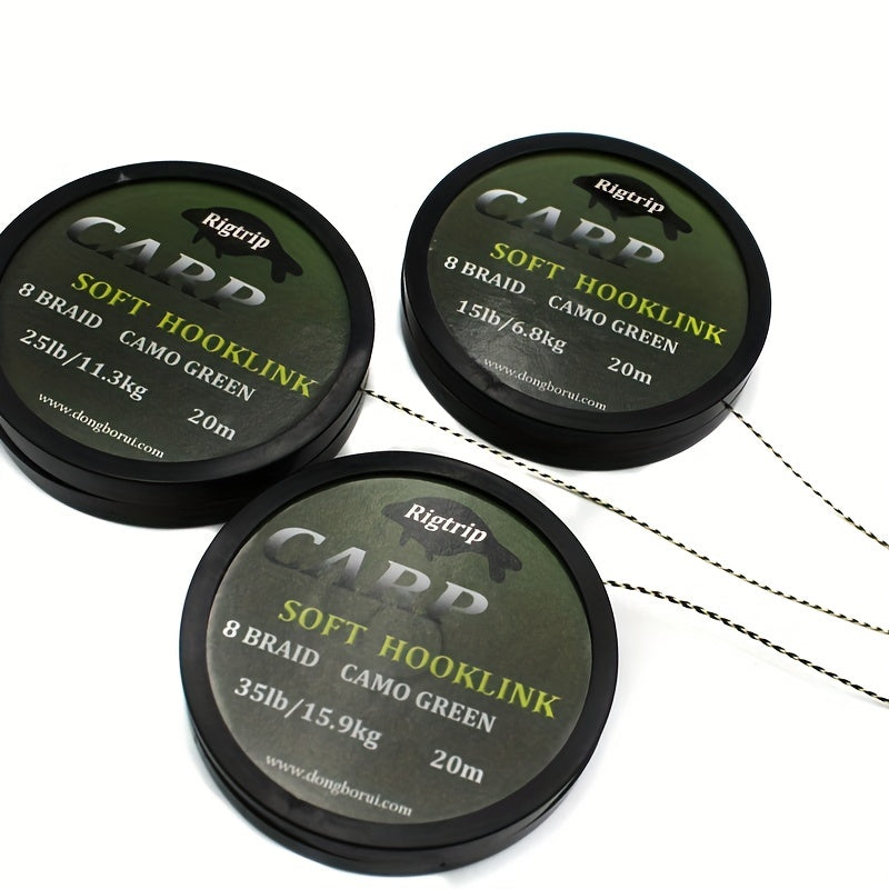20m Carp Fishing Line Soft Hook Link Uncoated Braid Line For Hair Rig