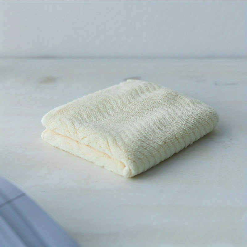 Soft Coral Velvet Washcloth Small Towel Wavy Pattern