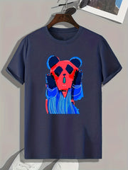 Funny Cartoon Print Men's Graphic T shirt Casual Comfy Tees For Summer